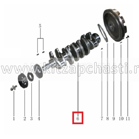 Коленчатый вал JAC T6 1005011FD020